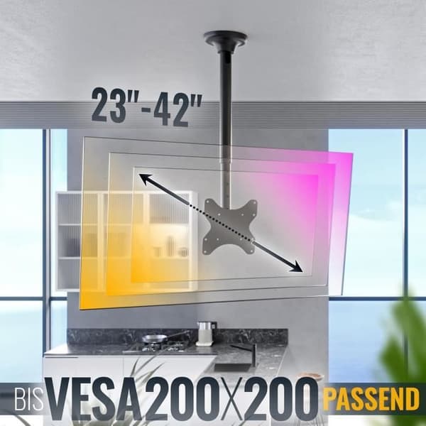Stöd TV Plafond D0222 Svart RICOO 23-42 Tum Justerbar Lutande LCD TV böjd Montering VESA