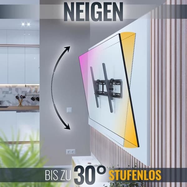 Stödvägg för TV - RICOO - 37-75 Tum - Ultra-slim - 100kg - VESA 300x200-600x400