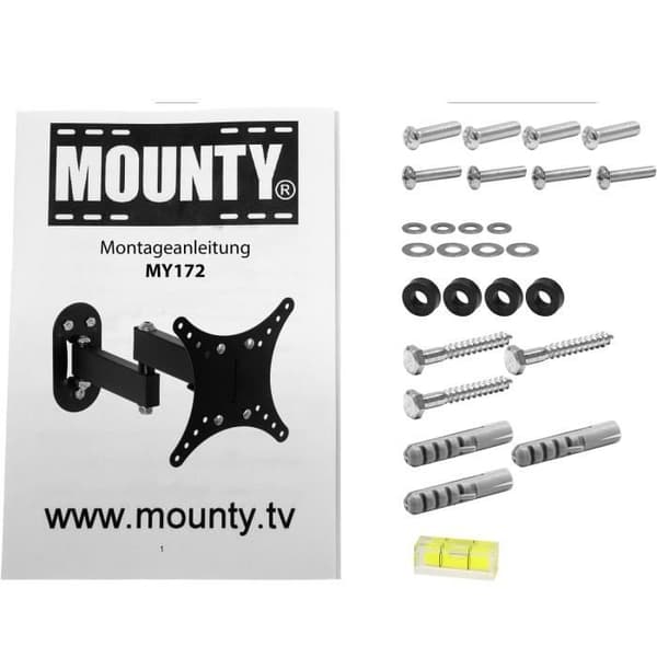 MOUNTY MY172 TV-väggfäste - TÜV SÜD-certifiering - Sväng och tilt - VESA 150x150