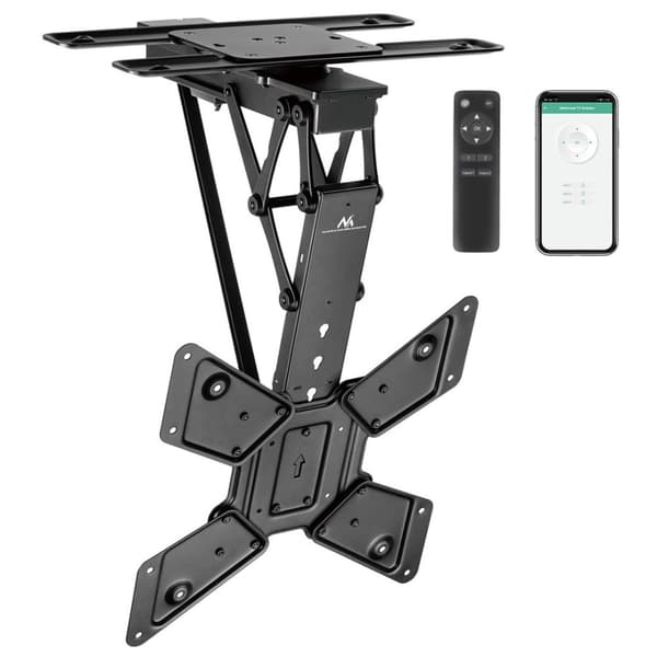 Maclean elektrisk loftsbeslag til TV, TUYA-støtte, maks. VESA 600x400, 90 stk. drejelig fjernbetjening, 23"-65", 30 kg, MC-491