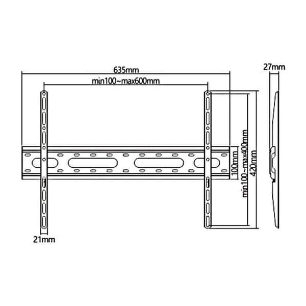 Maclean economy tv-bänk, max vesa 600x400, 37-70", 45 kg, svart, MC-939