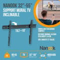 Miniatyrbillede 2 af 6: NANOOK Vippevægbeslag til 32-55 tommer TV - Monteringsløsning til LCD- og (O)LED-TV - Sort