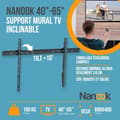Pikkukuva 2 / 6: NANOOK Kallistuva TV-seinäteline 40-65 tuuman televisioille - Kiinnitysratkaisu LCD- ja (O)LED-televisioille - Musta