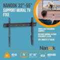 Miniatyrbillede 2 af 6: NANOOK TV-vægbeslag - Ultra Flat - 32-55 tommer - til LCD- og (O)LED-TV - Sort