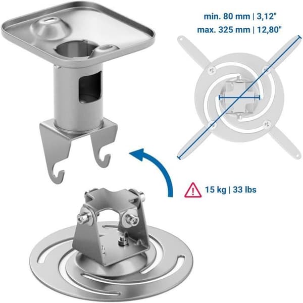 Takstöd - DELEYCON - Universell Beamer - 360° Rotation - +-25° Lutning - 15kg Max