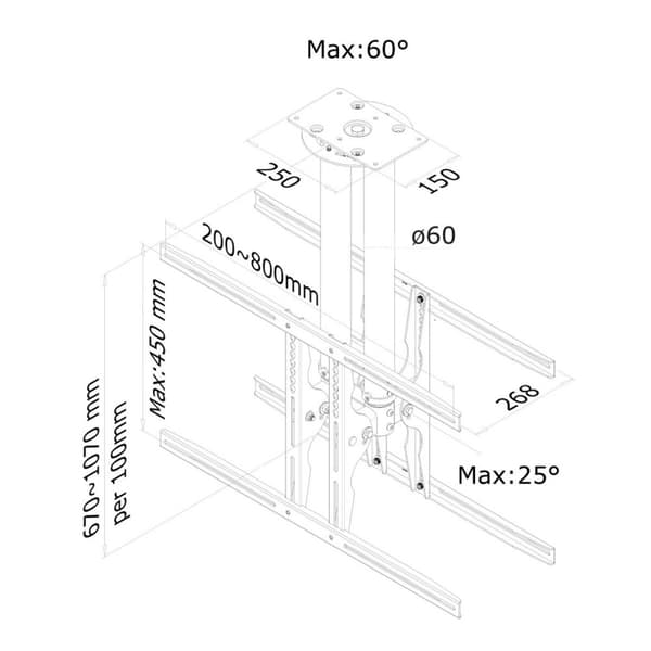 TV-fäste Neomounts PLASMA-C100D 75" 37" 50 kg