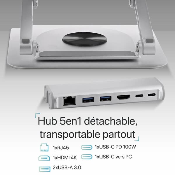 Laptopstöd T'NB iClick Metall Modern 360° rotation