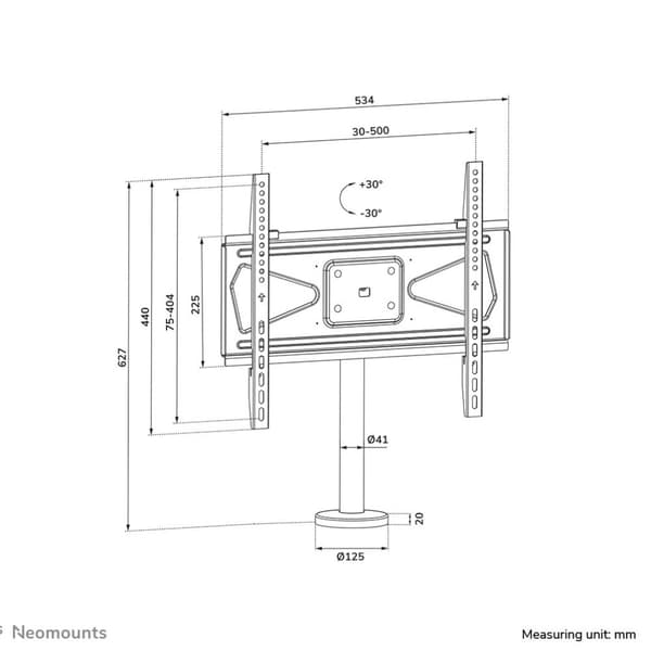 Neomounts DS42-430BL14 TV-bord 32-55" - bolt-down - drejeligt