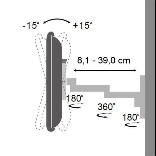 Techly ICA-LCD 104 TV-beslag til fjernsyn 76,2 cm (30") Sølv