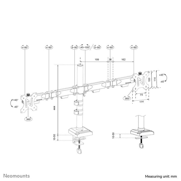 Skærmbordbeslag 10-32"/Dobbelt DS60-600BL2 NEOMOUNTS Sort