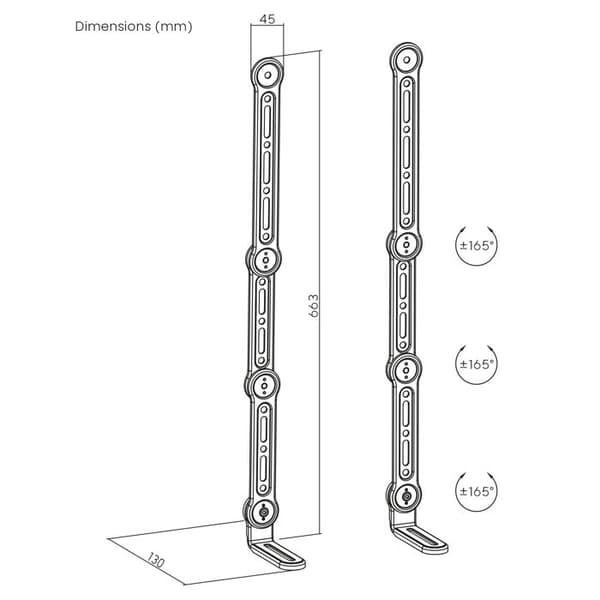 Universellt VESA-stöd Maclean MC-335 för soundbar, max 15kg