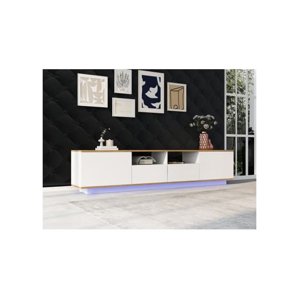 LED Dvärgpanel, Industr TV Bänk, Modern TV Ställning, 80-Tum TV Möbler, TV Möbler, Vit