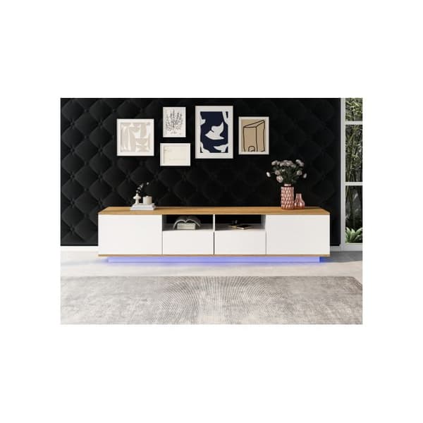 LED Dvärgpanel, Industr TV Bänk, Modern TV Ställning, 80-Tum TV Möbler, TV Möbler, Vit