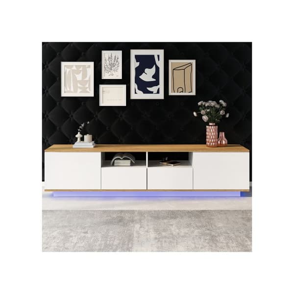 LED Dvärgpanel, Industr TV Bänk, Modern TV Ställning, 80-Tum TV Möbler, TV Möbler, Vit