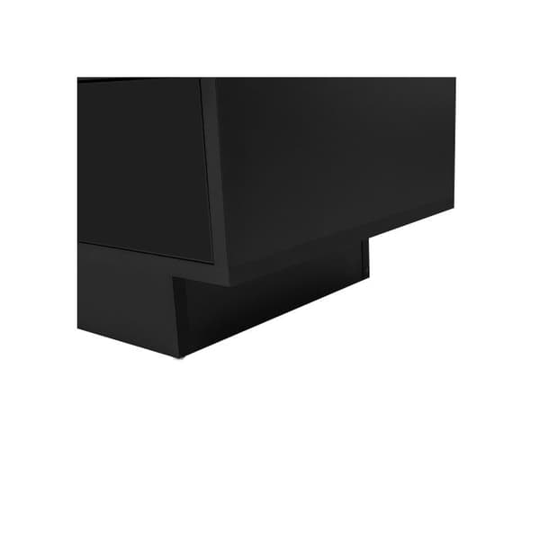160*38*50.5 cm Stöd TV svart glans med 3 hyllor i glas, LED-belysning