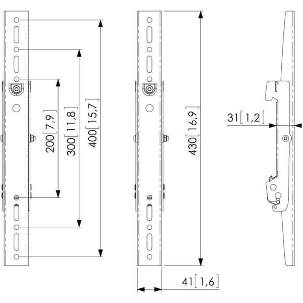 Monteringskomponent - VOGELS - 7232040 - Svart - 2 interfaceband - 160 kg max