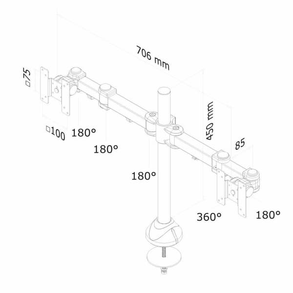 Skærm bord støtte Neomounts Sort 27"