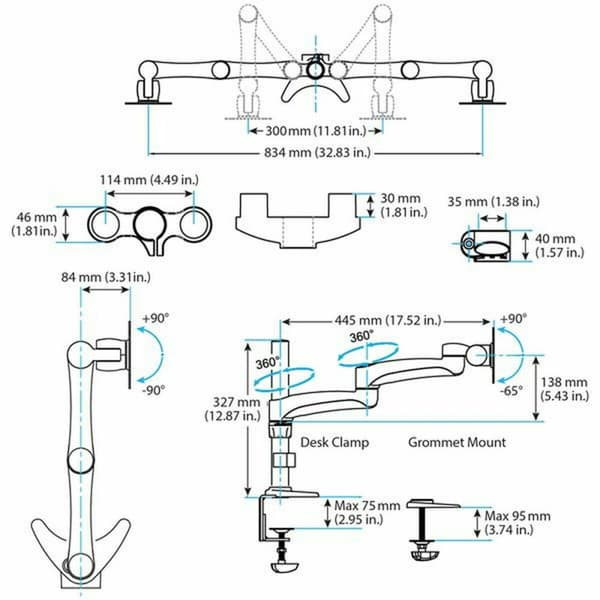 Näytön pöytätuki Startech ARMDUAL