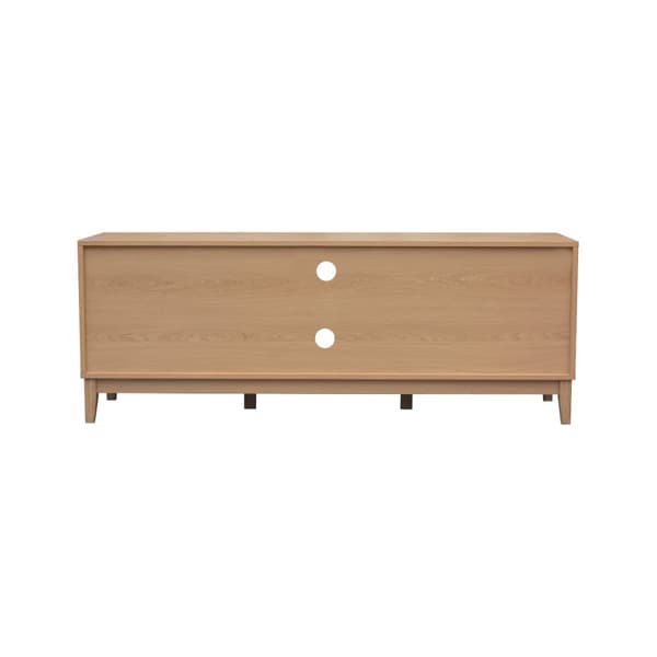 Meuble TV 2 niches et 2 portes aux façades effet vague L140 cm - BOLOGNE