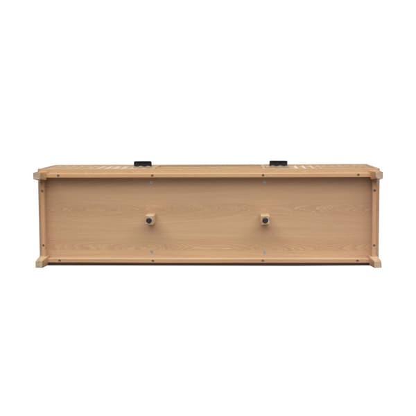 Meuble TV 2 niches et 2 portes aux façades effet vague L140 cm - BOLOGNE