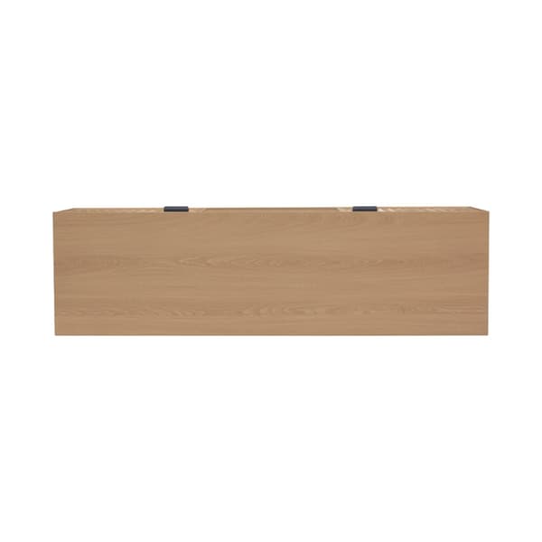 Meuble TV 2 niches et 2 portes aux façades effet vague L140 cm - BOLOGNE