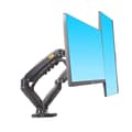 Miniatyrbillede 1 af 2: Gasfjeder Dual Monitor Stand, Justerbare Arme, 360 Rotation, med 2x USB3