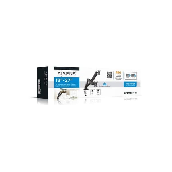 Aisens DT27TSR-045 Dubbel Monitorstativ för 13" till 27" VESA 100x100 Max 6.5kg