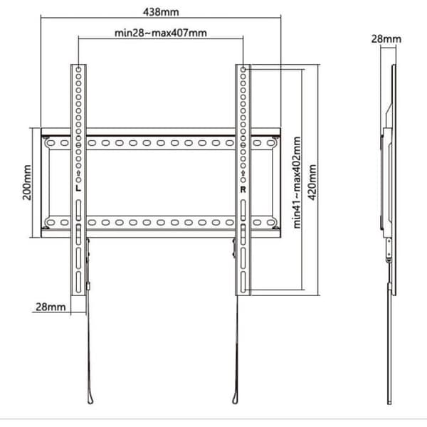 Support TV fasta - SLIM - Stell - SHO 5200