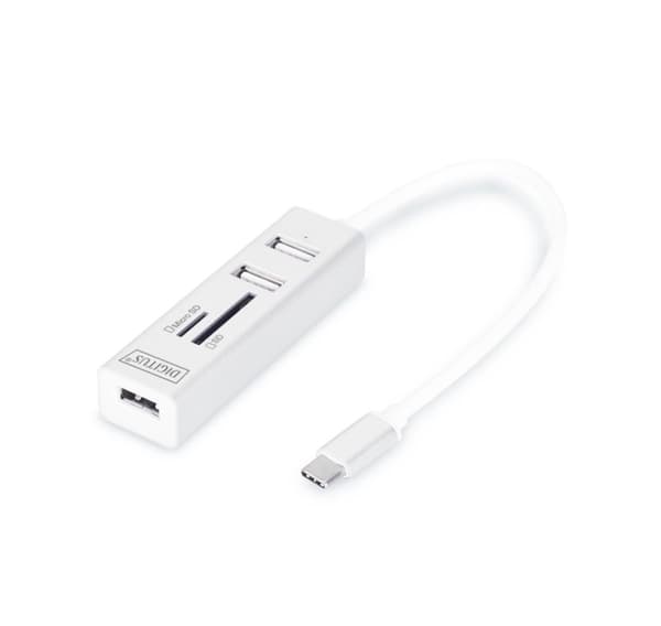 Digitus, USB Type-C OTG 3-ports HUB og kortlæser, DA-70243