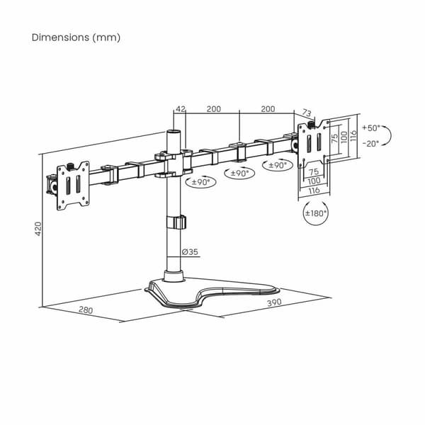 Bordfäste för Skärm Aisens DT35TSR-361 17" 40 kg