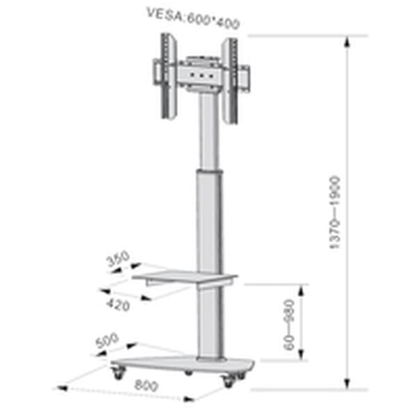 TV-holder Techly ICA-TR3SL 40 kg 70" 37"