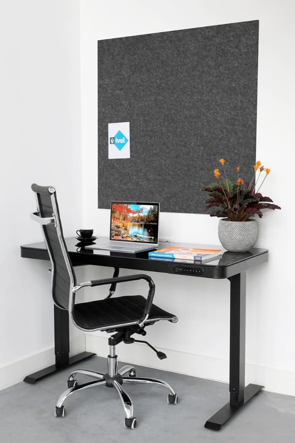 Akustisk vægpanel PET -filt - 100x100 cm - Antracit