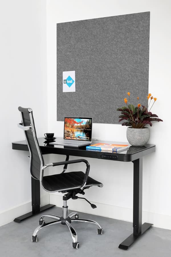 Akustisk vægpanel PET -filt - 100x100 cm - Grå
