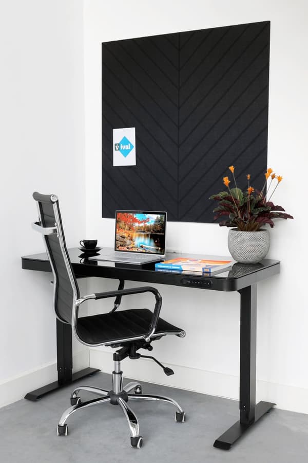 Akustisk vægpanel PET filt - 100x100cm - Sildeben Sort