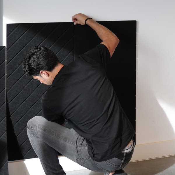 Akustisk vægpanel PET filt - 100x100cm - Sildeben Sort
