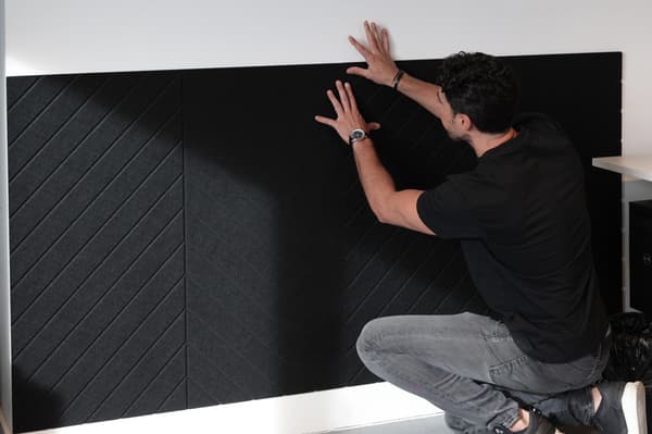 Akustisk vægpanel PET filt - 100x100cm - Sildeben Sort