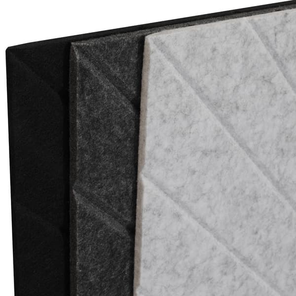 Akustisk vægpanel PET filt - 100x100cm - Sildeben Sort