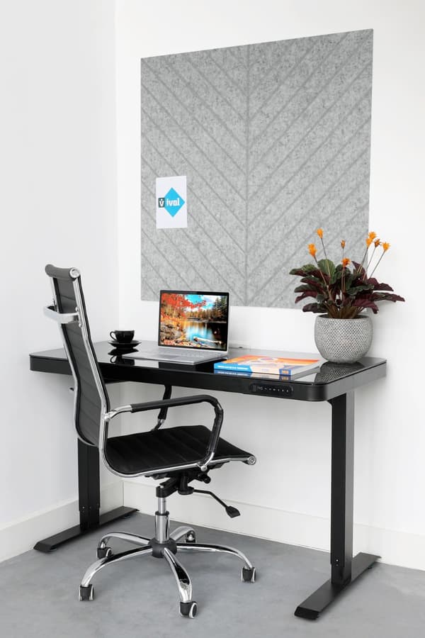 Akustisk väggpanel PET-filt - 100x100cm - Fiskben Ljusgrå