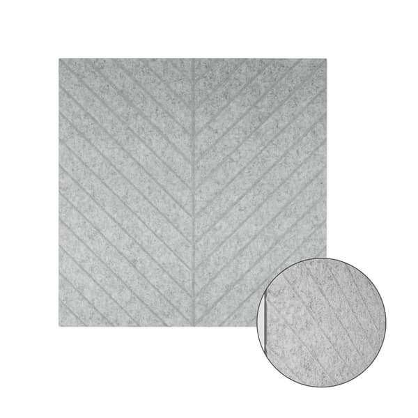 Akustisk väggpanel PET-filt - 100x100cm - Fiskben Ljusgrå