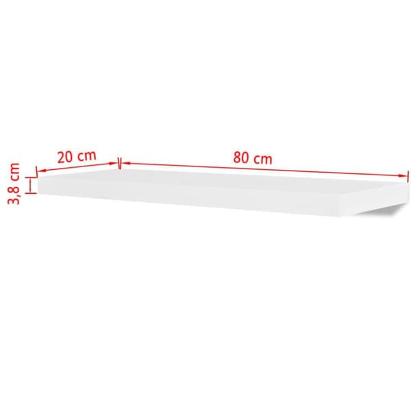 vidaXL Flytende vegghyller 2 stk MDF bok/DVD-oppbevaring hvit