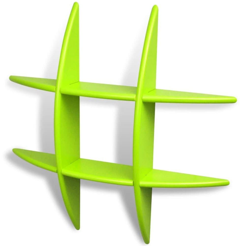 vidaXL Flytande bok/CD-vägghylla i MDF grön