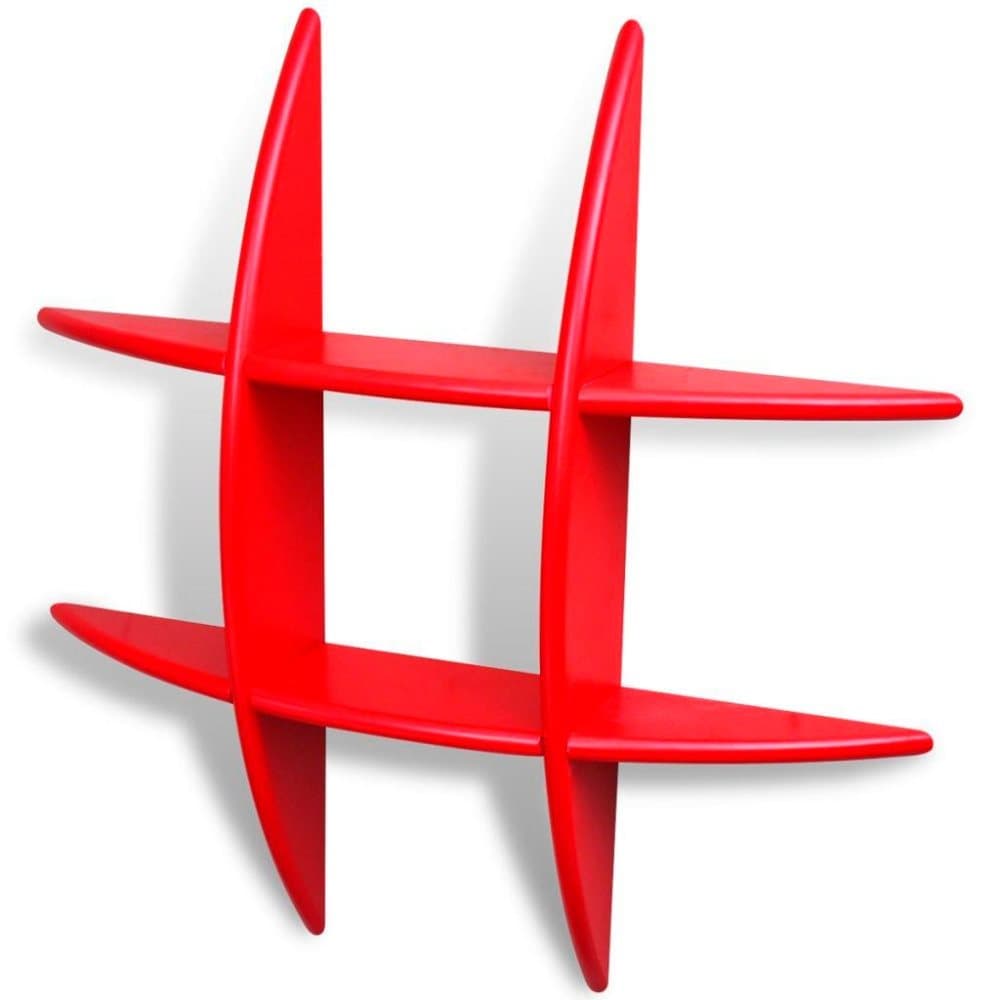 vidaXL Flytande bok/CD-vägghylla i MDF röd