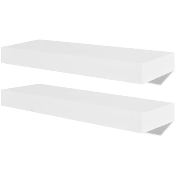 vidaXL Flytende vegghyller 3 stk MDF bok/DVD-oppbevaring hvit