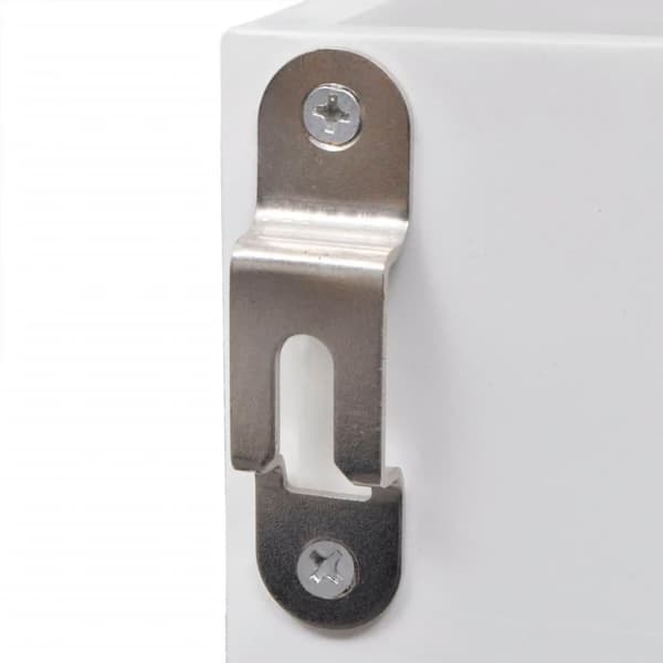 vidaXL Veggskap med utstillingshyller 3 stk MDF bok/DVD/glass hvit