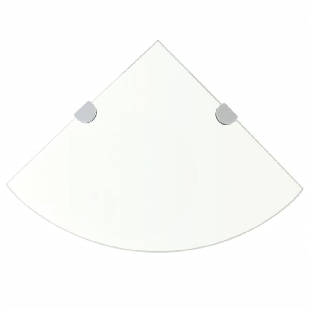 vidaXL Hörnhylla med förkromade hyllkonsoler glas genomskinlig 25x25 cm