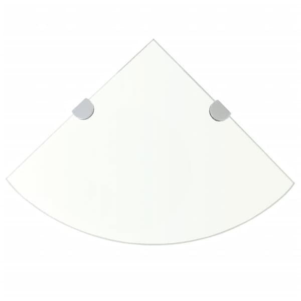 vidaXL Hörnhylla med förkromade hyllkonsoler glas genomskinlig 25x25 cm