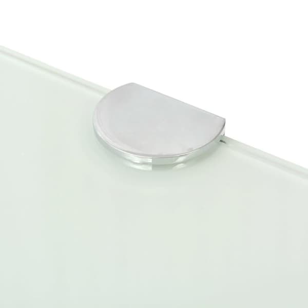 vidaXL Hörnhylla glas med förkromade hyllkonsoler vit 25x25 cm
