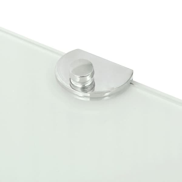 vidaXL Hörnhylla glas med förkromade hyllkonsoler vit 25x25 cm