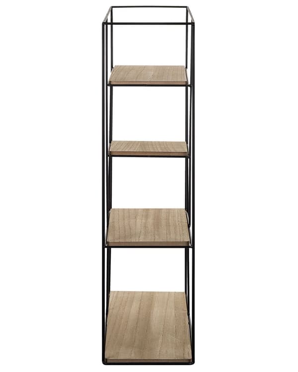 Vägghylla Ljus Trä Trådram Geometrisk Minimalistisk Öppna Hyllor