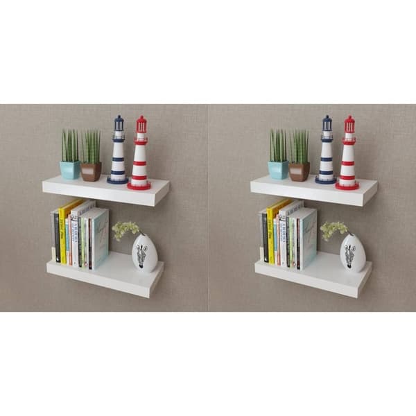 vidaXL væghylder 4 stk. 40 cm hvid